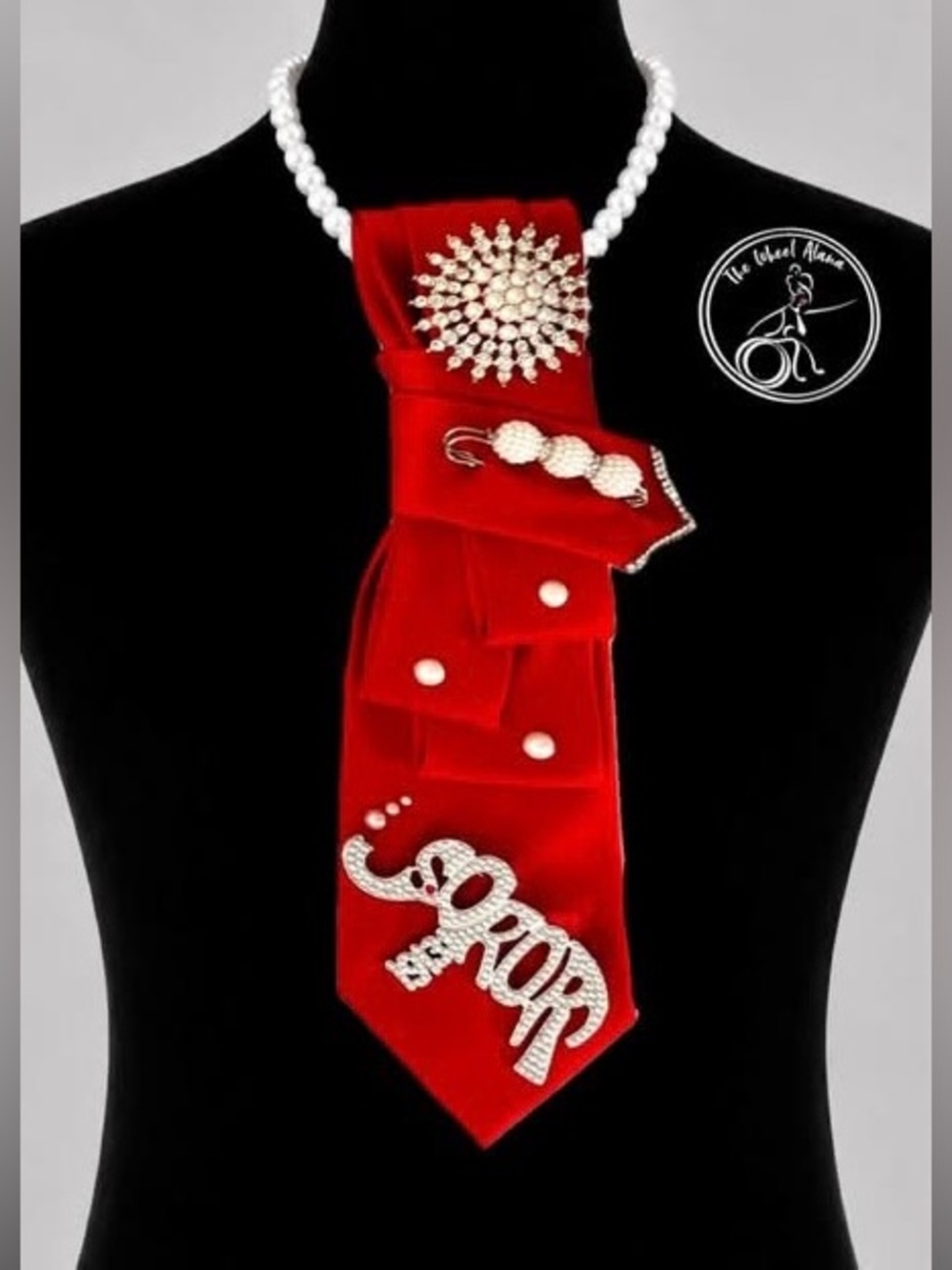 Delta Sorority Inspired Statement Tie Necklace - Designer Style